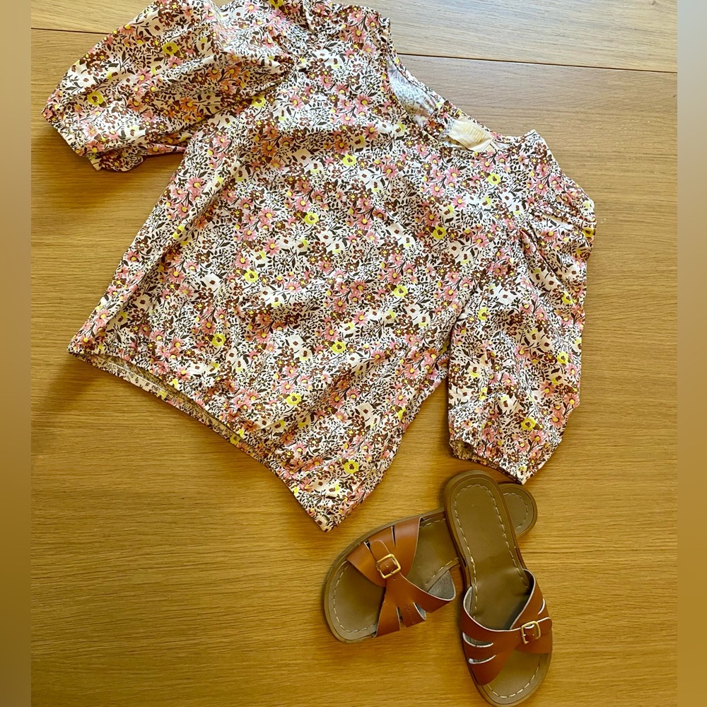 National LTD poof sleeve midi blouse